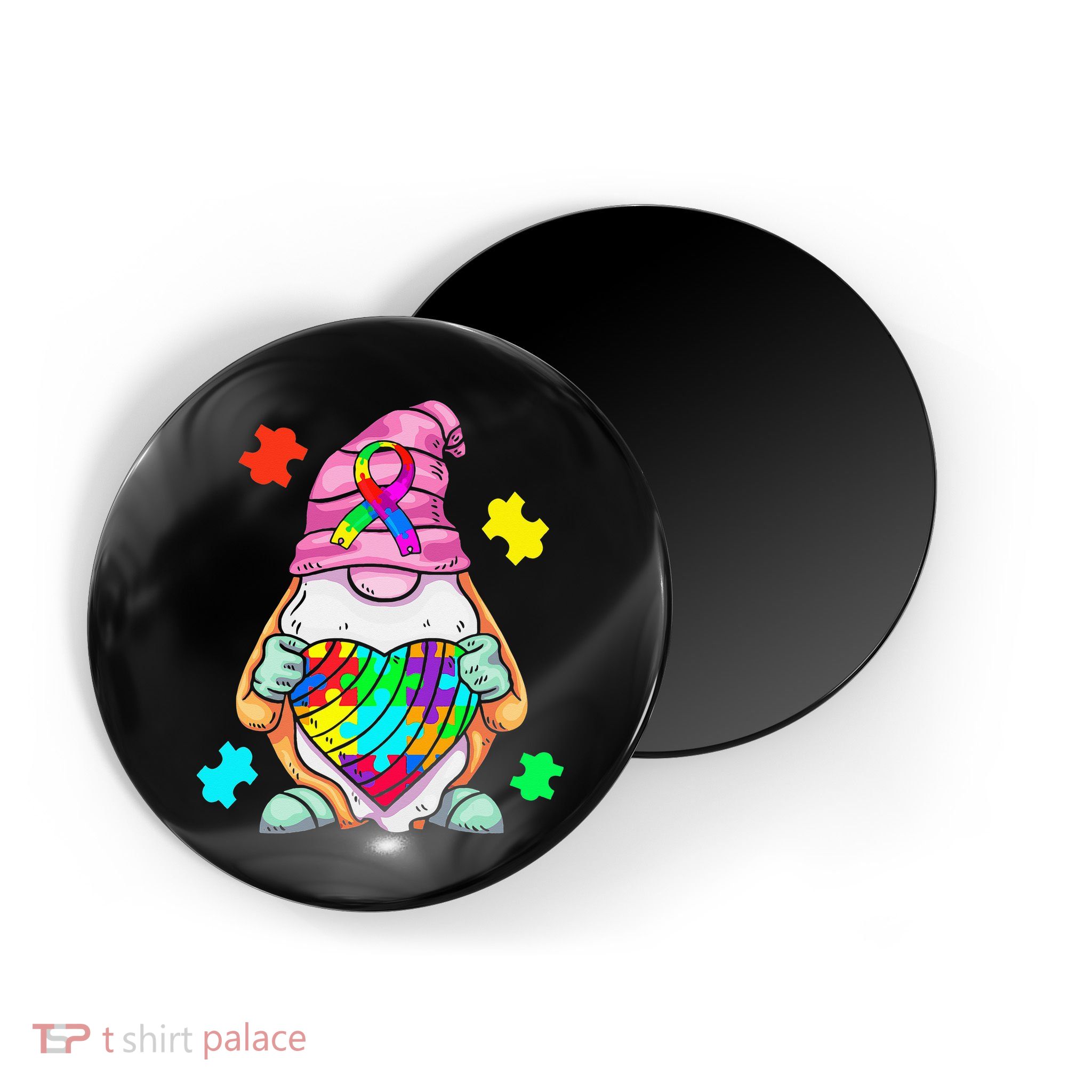 Autism Awareness Gnome Hugging Heart Acceptance Magnet
