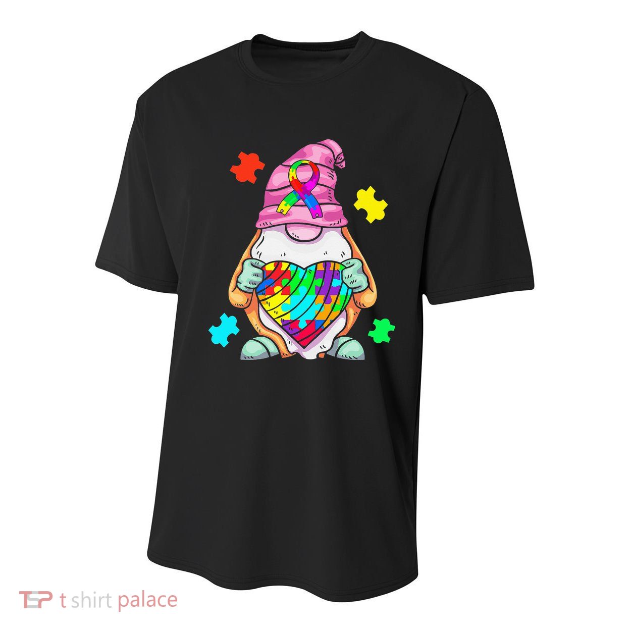 Autism Awareness Gnome Hugging Heart Acceptance Youth Performance Sprint T-Shirt