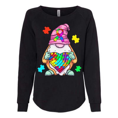 Autism Awareness Gnome Hugging Heart Acceptance Womens California Wash Sweatshirt