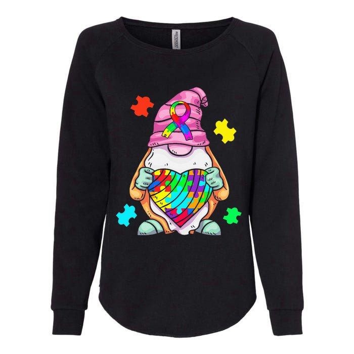 Autism Awareness Gnome Hugging Heart Acceptance Womens California Wash Sweatshirt