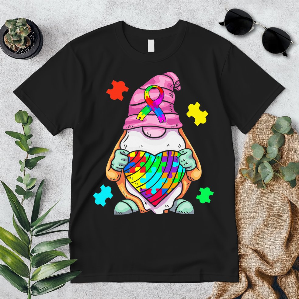 Autism Awareness Gnome Hugging Heart Acceptance Premium T-Shirt