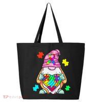 Autism Awareness Gnome Hugging Heart Acceptance 25L Jumbo Tote