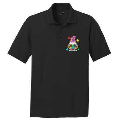 Autism Awareness Gnome Hugging Heart Acceptance PosiCharge RacerMesh Polo