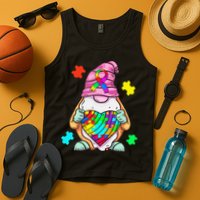 Autism Awareness Gnome Hugging Heart Acceptance Tank Top