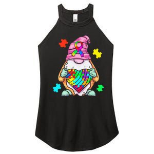 Autism Awareness Gnome Hugging Heart Acceptance Women's Perfect Tri Rocker Tank