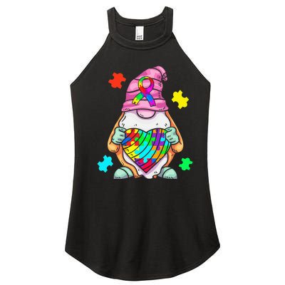 Autism Awareness Gnome Hugging Heart Acceptance Women's Perfect Tri Rocker Tank