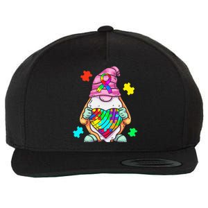 Autism Awareness Gnome Hugging Heart Acceptance Wool Snapback Cap