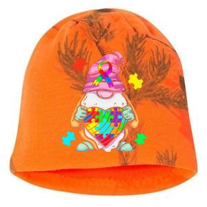 Autism Awareness Gnome Hugging Heart Acceptance Kati - Camo Knit Beanie