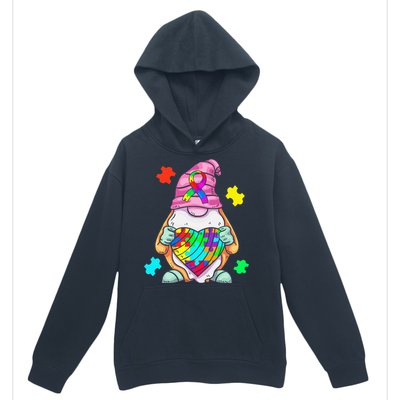 Autism Awareness Gnome Hugging Heart Acceptance Urban Pullover Hoodie