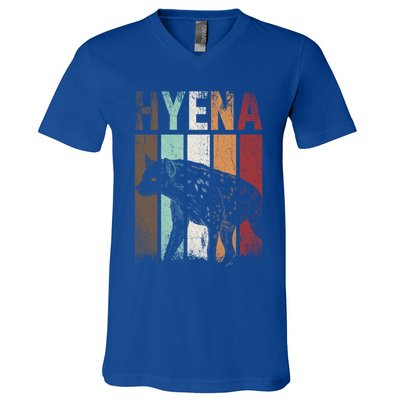 Africa Animal Gift Zoo Keeper Retro Hyena Funny Gift V-Neck T-Shirt