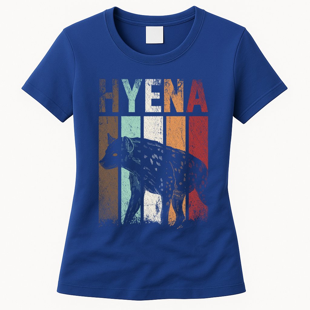 Africa Animal Gift Zoo Keeper Retro Hyena Funny Gift Womens T-Shirt