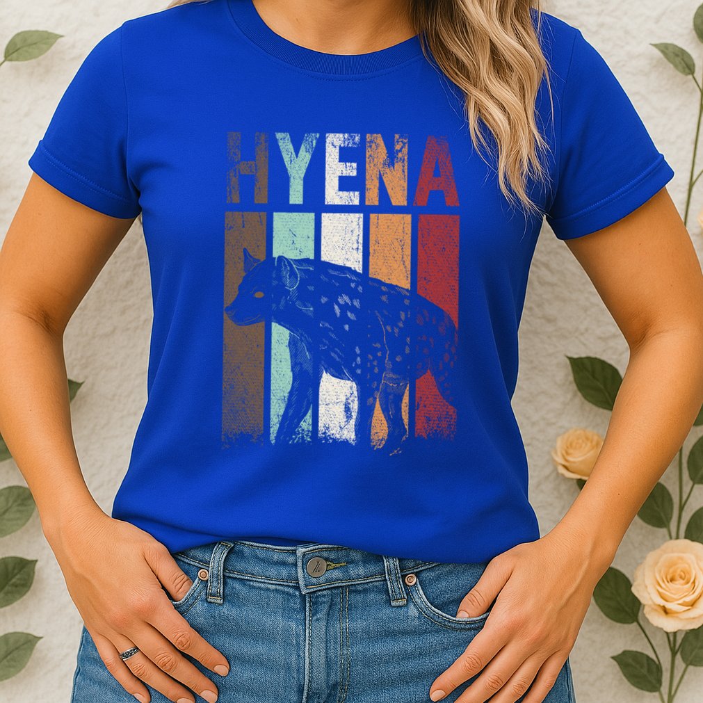 Africa Animal Gift Zoo Keeper Retro Hyena Funny Gift Womens T-Shirt