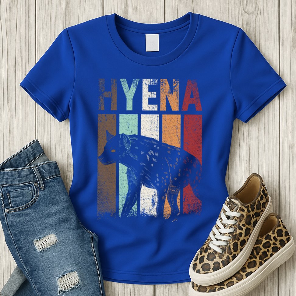 Africa Animal Gift Zoo Keeper Retro Hyena Funny Gift Womens T-Shirt