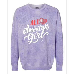 All American Girl | 4th Of July Family Outfits Colorblast Crewneck Sweatshirt