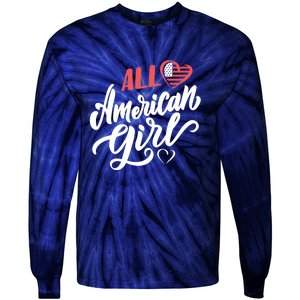 All American Girl | 4th Of July Family Outfits Tie-Dye Long Sleeve Shirt