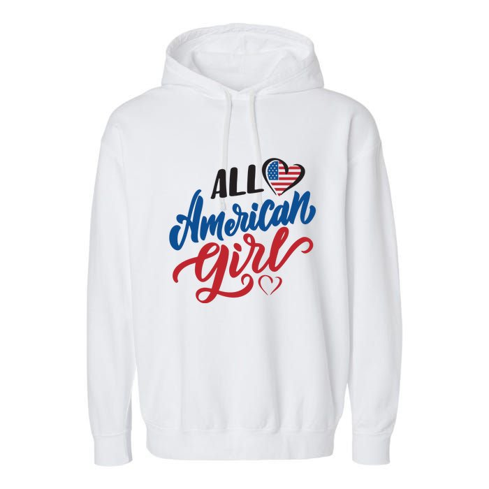 All American Girl | 4th Of July Family Outfits Garment-Dyed Fleece Hoodie