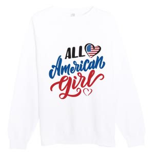 All American Girl | 4th Of July Family Outfits Premium Crewneck Sweatshirt