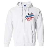 All American Girl | 4th Of July Family Outfits Full Zip Hoodie