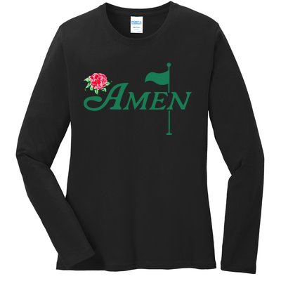 Amen Azalea Golf Masters Floral Golfing Enthusiast Design Ladies Long Sleeve Shirt