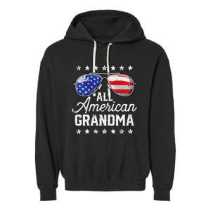 All American Grandma 4th of July Family Matching Sunglasses Garment-Dyed Fleece Hoodie