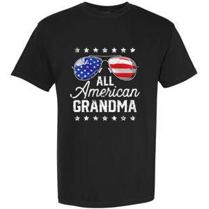 All American Grandma 4th of July Family Matching Sunglasses Garment-Dyed Heavyweight T-Shirt