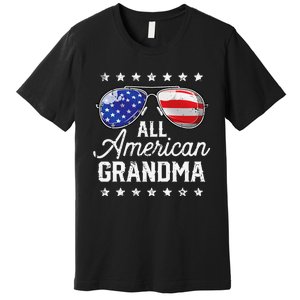 All American Grandma 4th of July Family Matching Sunglasses Premium T-Shirt