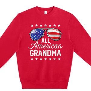 All American Grandma 4th of July Family Matching Sunglasses Premium Crewneck Sweatshirt