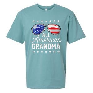 All American Grandma 4th of July Family Matching Sunglasses Sueded Cloud Jersey T-Shirt