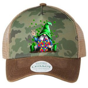 Autism Awareness Gnomes Shamrock St Patricks Day Funny Gift Legacy Tie Dye Trucker Hat