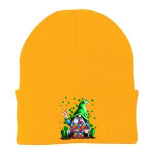 Autism Awareness Gnomes Shamrock St Patricks Day Funny Gift Knit Cap Winter Beanie