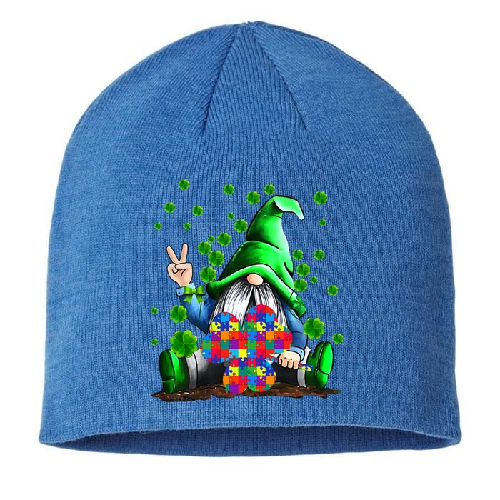 Autism Awareness Gnomes Shamrock St Patricks Day Funny Gift Sustainable Beanie