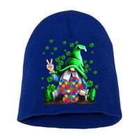 Autism Awareness Gnomes Shamrock St Patricks Day Funny Gift Short Acrylic Beanie