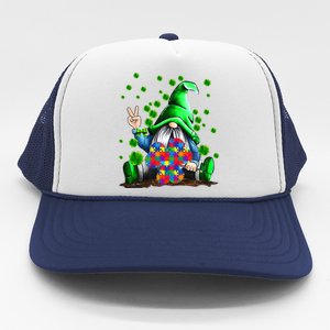 Autism Awareness Gnomes Shamrock St Patricks Day Funny Gift Trucker Hat