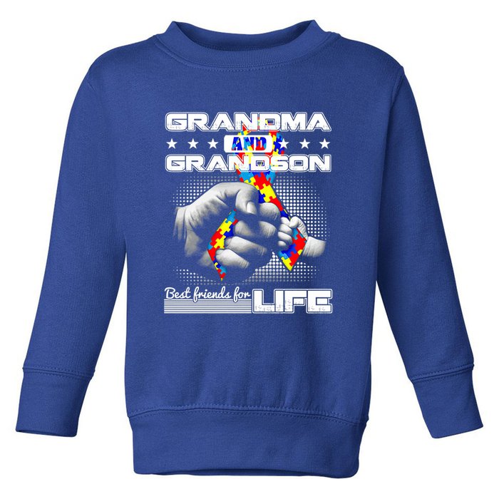 Autism Awareness Grandma Grandson Best Friend For Life Cool Gift Toddler Sweatshirt