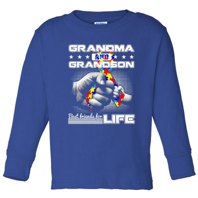 Autism Awareness Grandma Grandson Best Friend For Life Cool Gift Toddler Long Sleeve Shirt