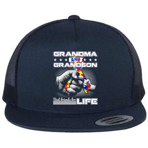 Autism Awareness Grandma Grandson Best Friend For Life Cool Gift Flat Bill Trucker Hat