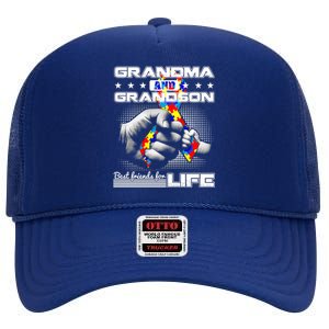 Autism Awareness Grandma Grandson Best Friend For Life Cool Gift High Crown Mesh Back Trucker Hat