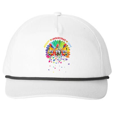 Autism Awareness Gnomes Puzzle Kindness Snapback Five-Panel Rope Hat