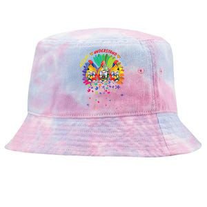 Autism Awareness Gnomes Puzzle Kindness Tie-Dyed Bucket Hat