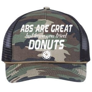 Abs Are Great But Have You Tried Donuts Funny Workout Retro Rope Trucker Hat Cap