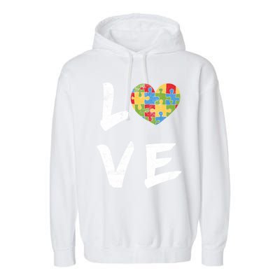 Autism Awareness Great Gift Autism Mom Autism Dad Great Gift Autism Love Gift Garment-Dyed Fleece Hoodie