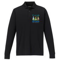 Autism Awareness Gnomes Its Ok To Be Different Performance Long Sleeve Polo