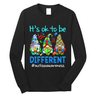 Autism Awareness Gnomes Its Ok To Be Different Long Sleeve Shirt