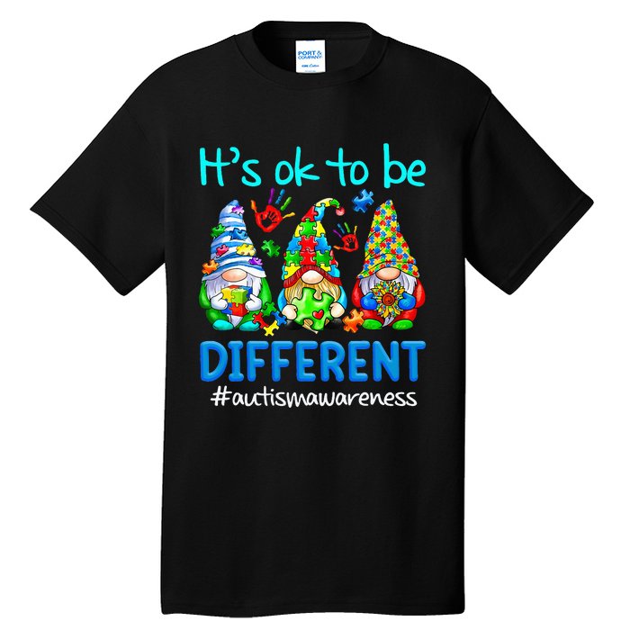 Autism Awareness Gnomes Its Ok To Be Different Tall T-Shirt