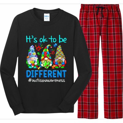 Autism Awareness Gnomes Its Ok To Be Different Long Sleeve Pajama Set