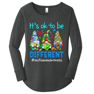 Autism Awareness Gnomes Its Ok To Be Different Women's Perfect Tri Tunic Long Sleeve Shirt