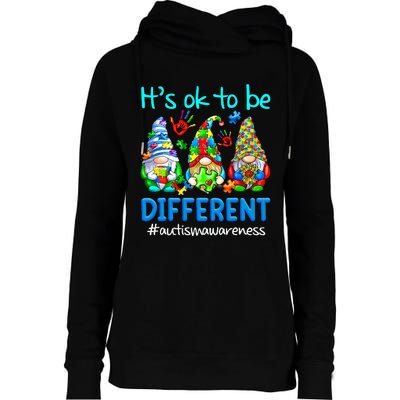 Autism Awareness Gnomes Its Ok To Be Different Womens Funnel Neck Pullover Hood