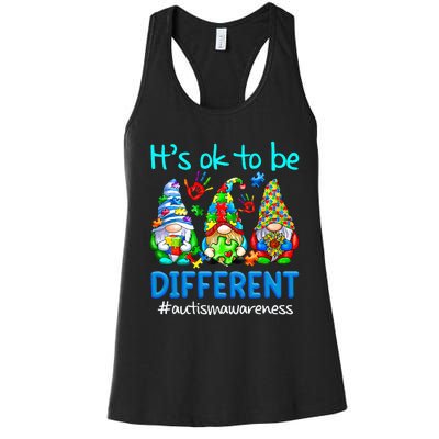 Autism Awareness Gnomes Its Ok To Be Different Women's Racerback Tank