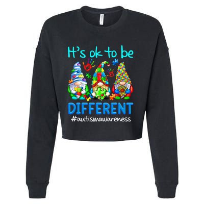 Autism Awareness Gnomes Its Ok To Be Different Cropped Pullover Crew