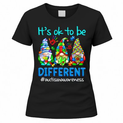 Autism Awareness Gnomes Its Ok To Be Different Women's T-Shirt